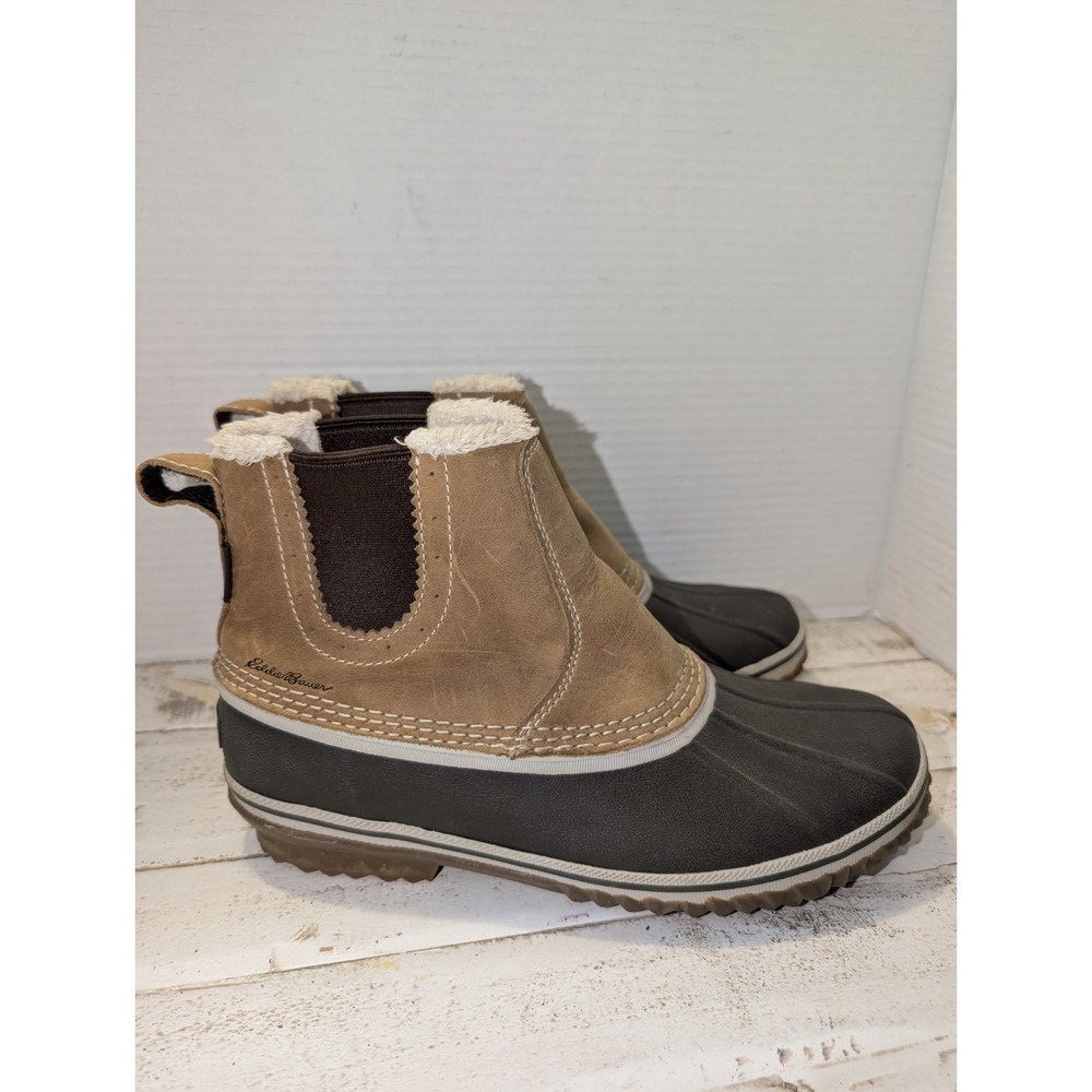 Eddie Bauer Hunt Pac Waterproof Weatheredge Winter Boots Slip On Women's 8.5 EXC